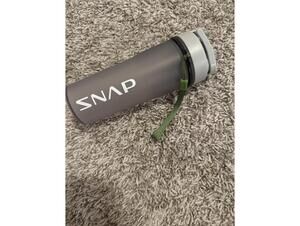 SNAP Gray Water Bottle with Flip Lid and Carry Strap 14oz